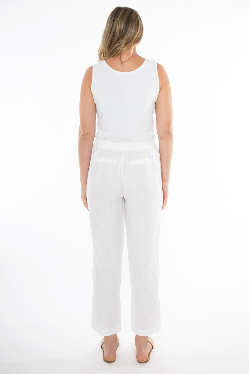 Linen Pant White 7/8