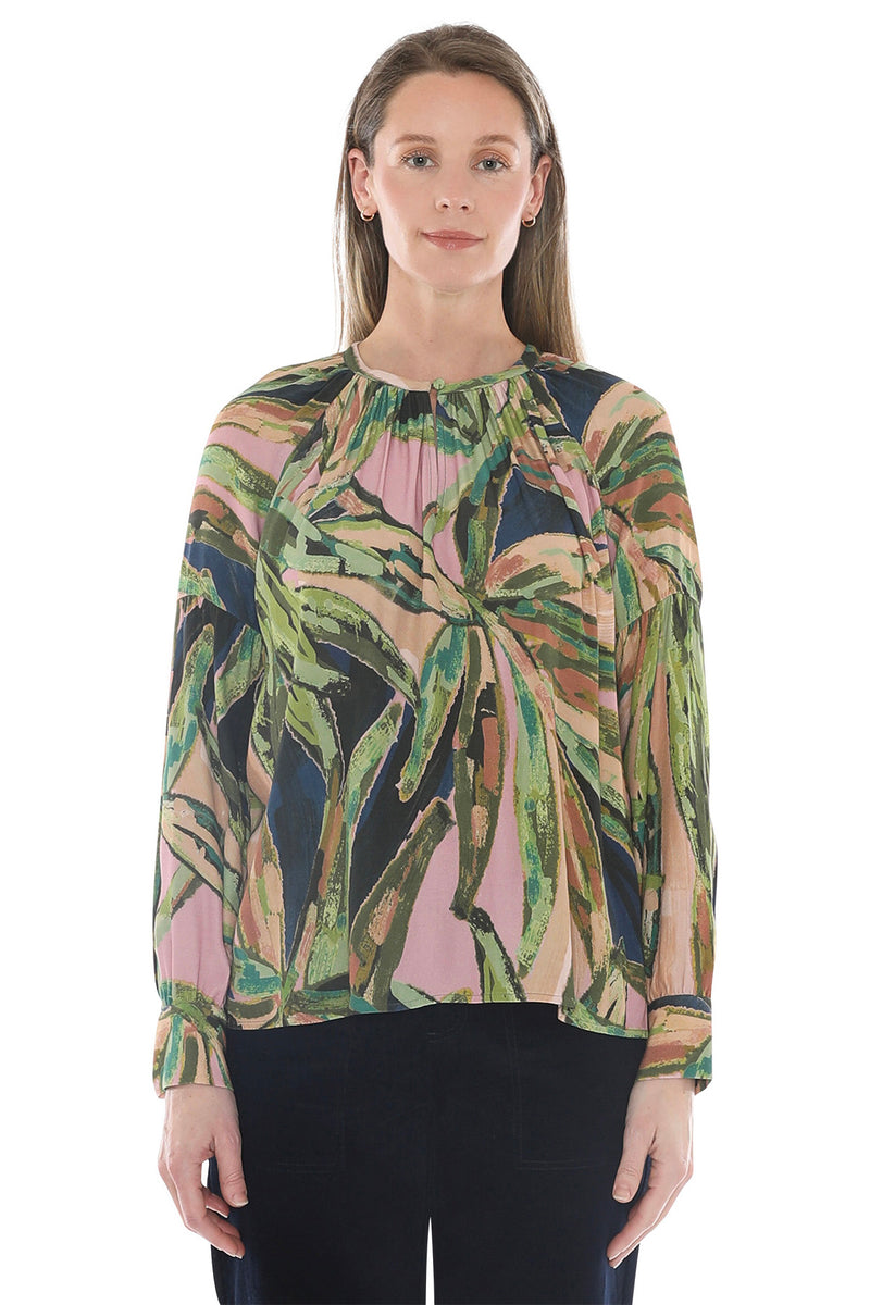 Painted Leaves Top Multi