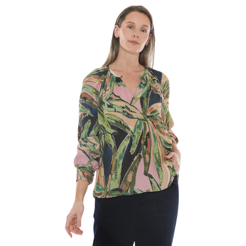 Painted Leaves Top Multi