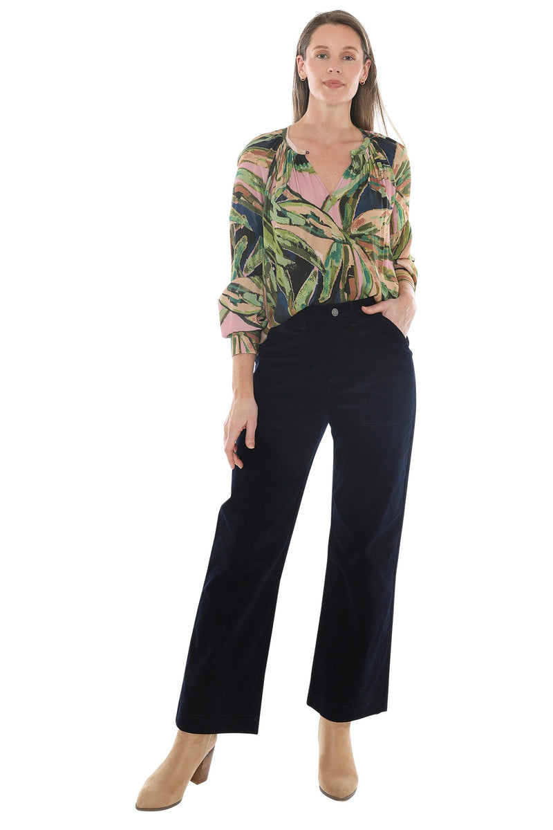 Painted Leaves Top Multi