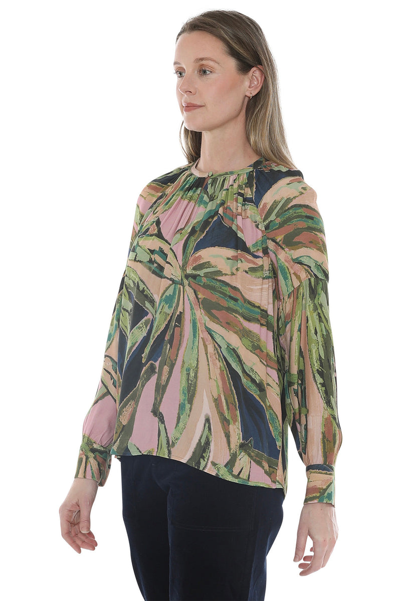 Painted Leaves Top Multi