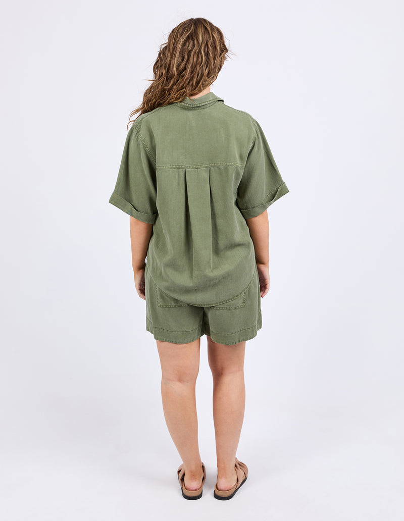 Bliss Washed Shirt styled with matching shorts – summer outfit