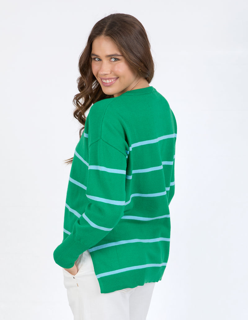 Charli Stripe Knit Pine Green