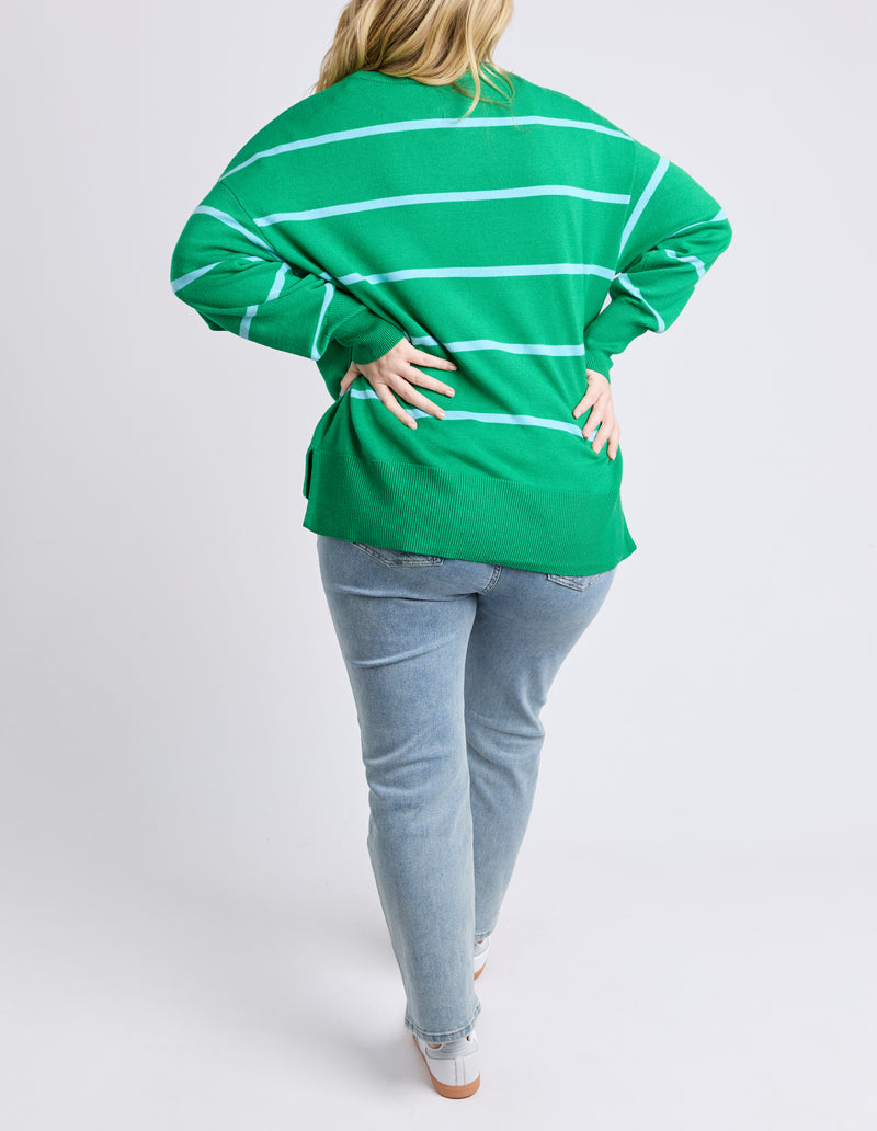 Charli Stripe Knit Pine Green