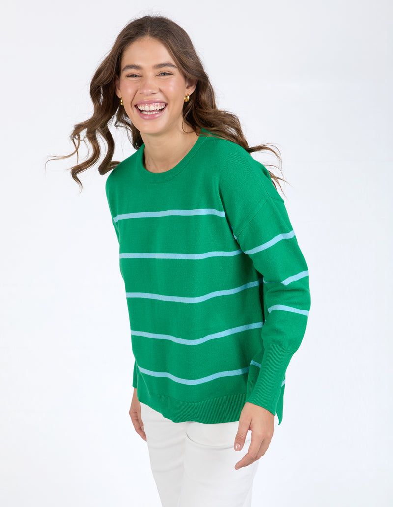 Charli Stripe Knit Pine Green