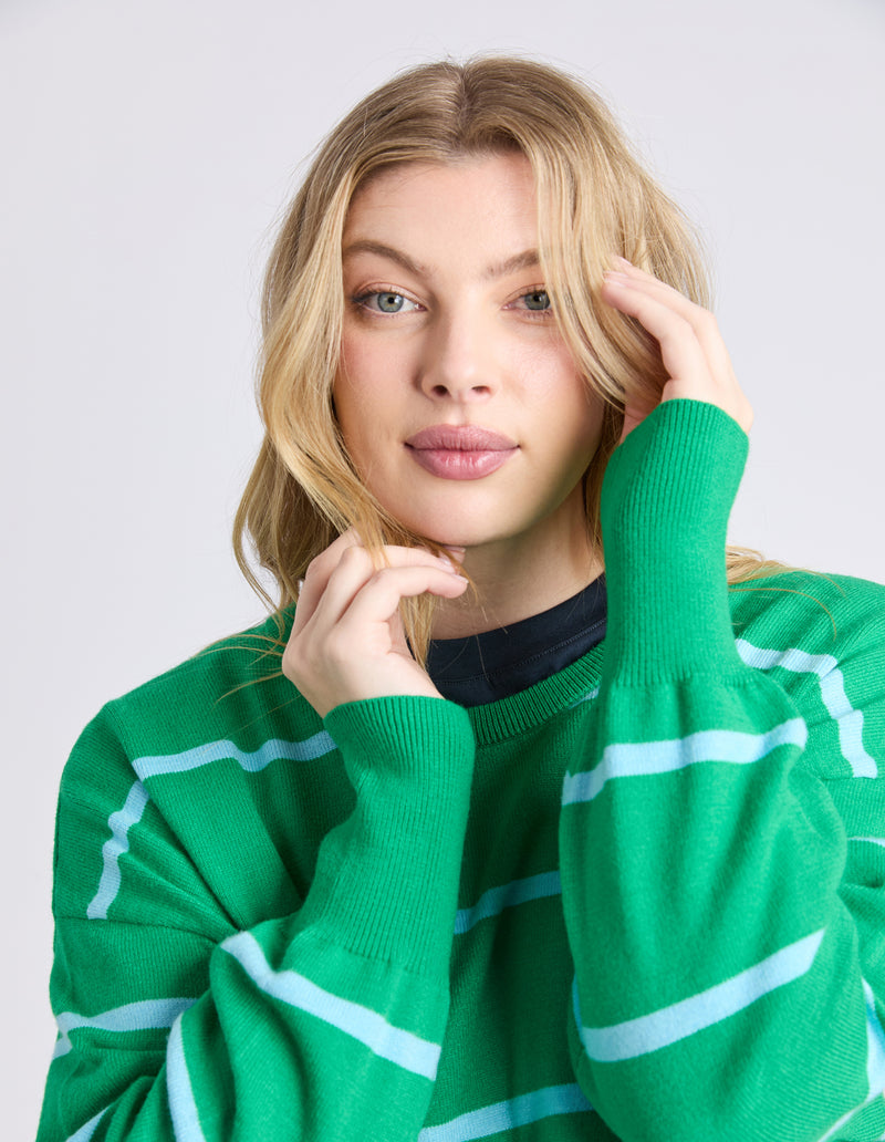 Charli Stripe Knit Pine Green