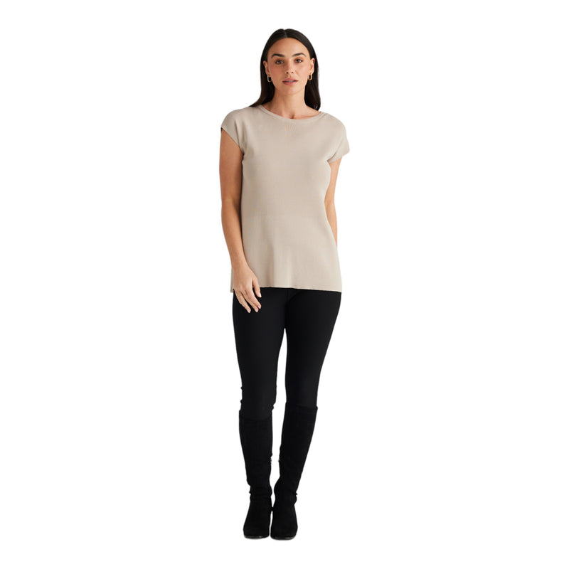 Claudia Knit Top - Pebble