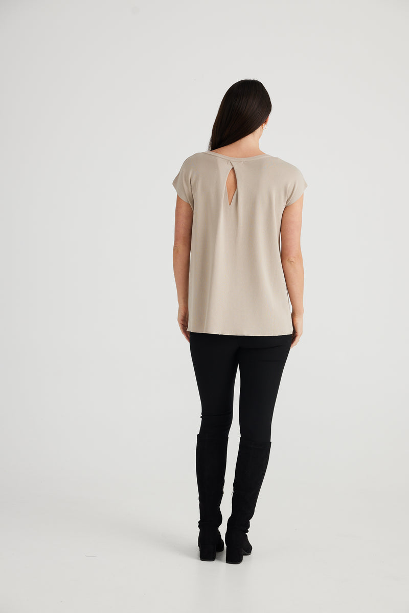 Claudia Knit Top - Pebble