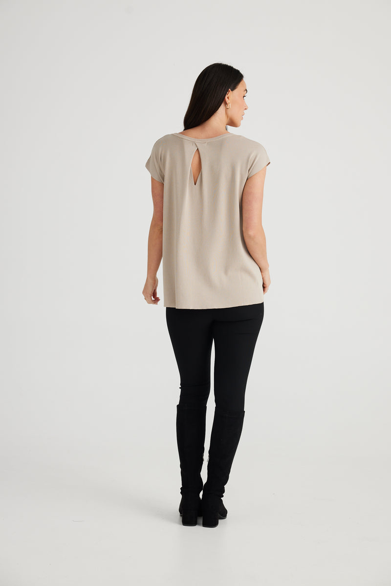 Claudia Knit Top - Pebble