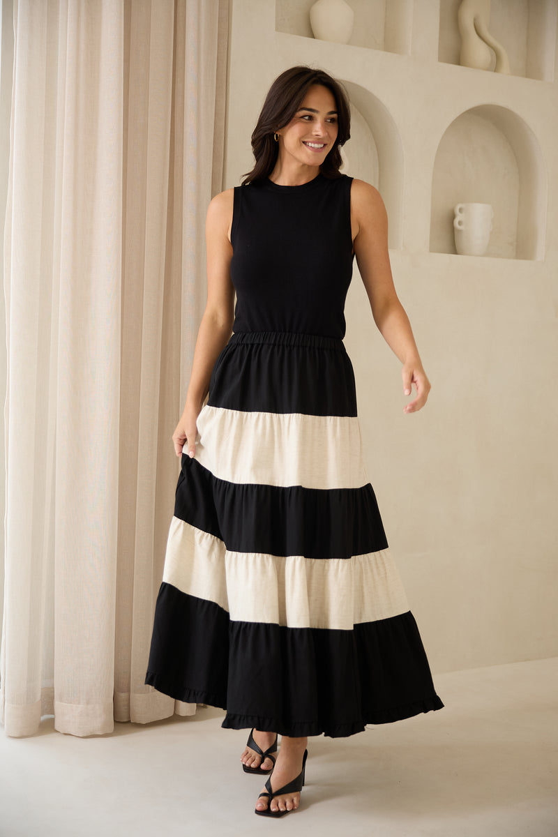 Wonderland Skirt Black w Natural