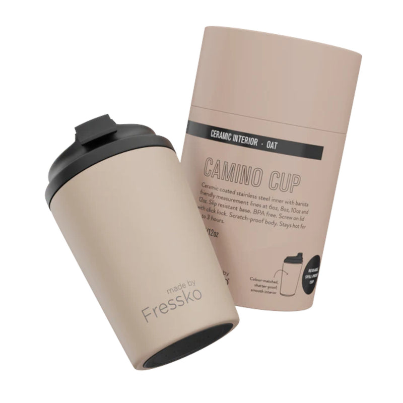 Camino Reusable Cup 12oz - Ceramic Interior Oat