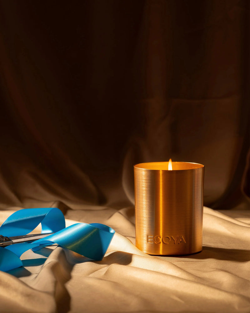Limited edition Hibiscus & Bergamot Goldie Candle boxed for Christmas gifting