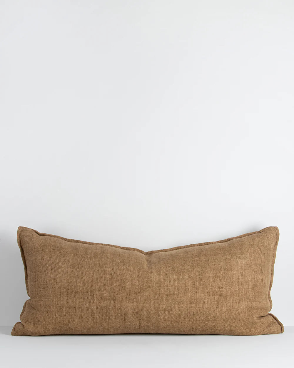 linen lumbar cushion ochre fenugreek 40x90