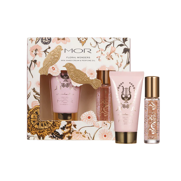 MOR Floral Wonders Gift Set – includes Marshmallow Hand Cream and Perfume Oil in luxury packaging