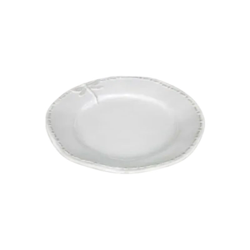 French Country Dragonfly Stoneware White Side Plate – glazed 22cm ceramic
