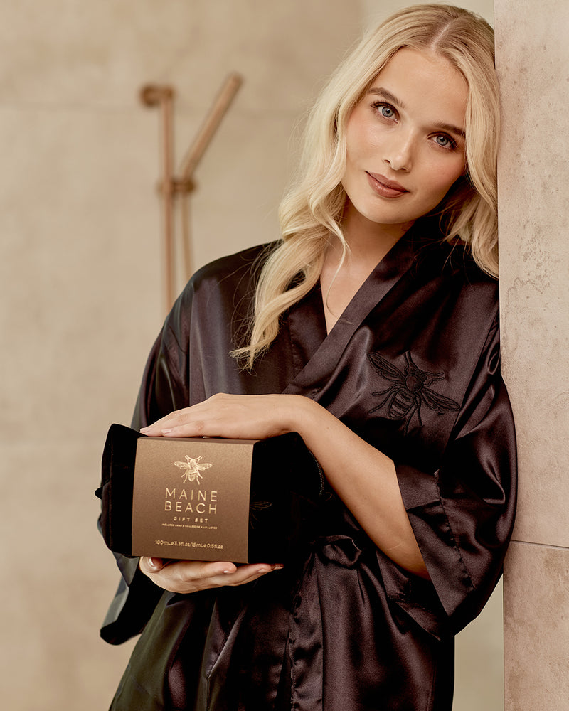 Black Vanity Bag Gift Set Ligurian Honey