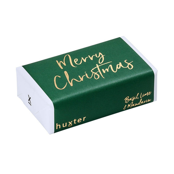 Huxter Merry Christmas Dark Green Soap with gold foil wrap