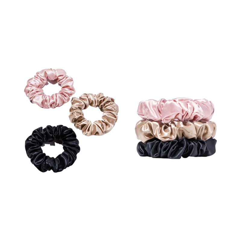 Silk Scrunchies Large Mixed Set Of 3