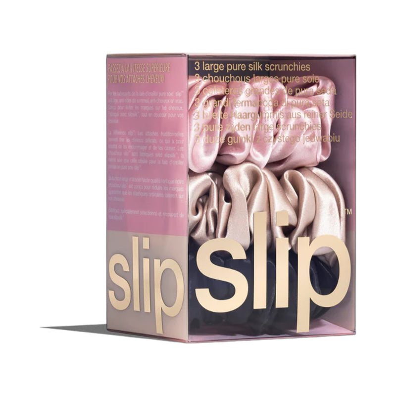 Silk Scrunchies Large Mixed Set Of 3