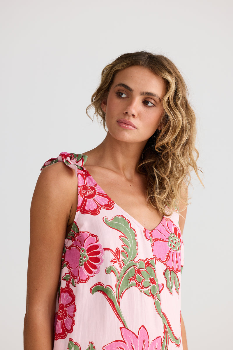 Temple Jumpsuit Pink Ibiza | Linen Blend Wide-Leg Jumpsuit