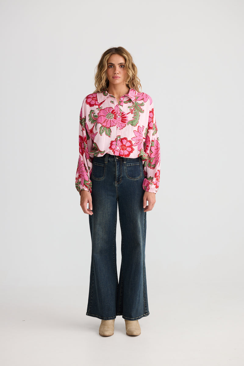 Hazel Shirt Pink Ibiza – relaxed fit women’s linen blend shirt