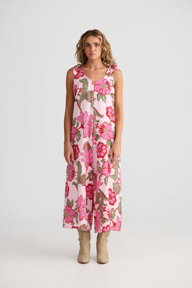 Temple Jumpsuit Pink Ibiza – women’s linen blend wide leg jumpsuit