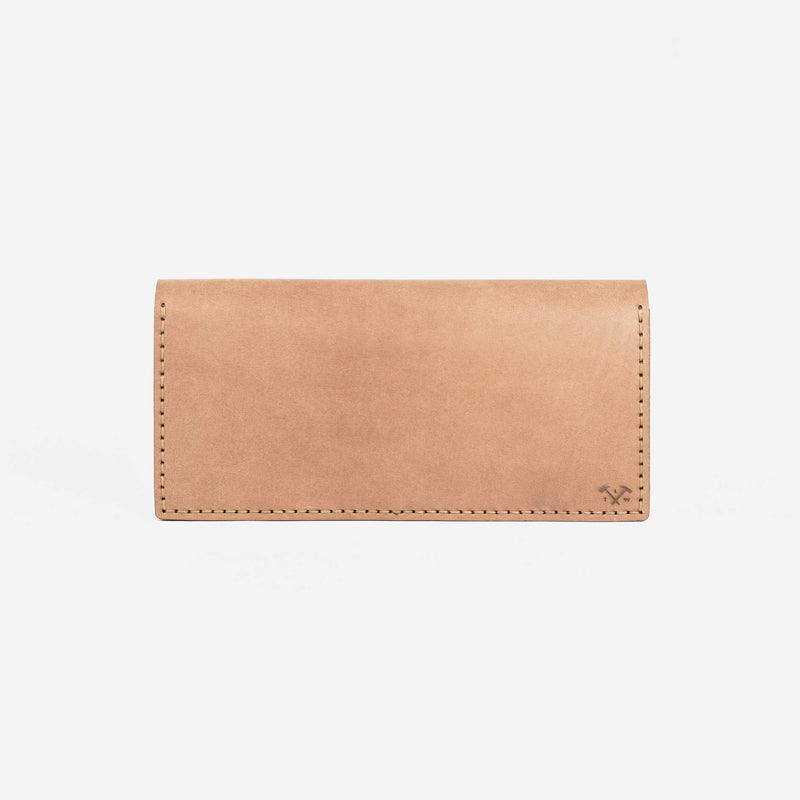 Tan leather wallet on a white background -The Alongsider Wallet Tan Loyal Workshop