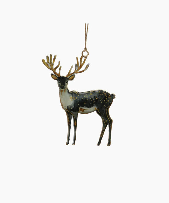 Wilder Hanging Deer – enamel Christmas tree decoration featuring a whimsical deer design
