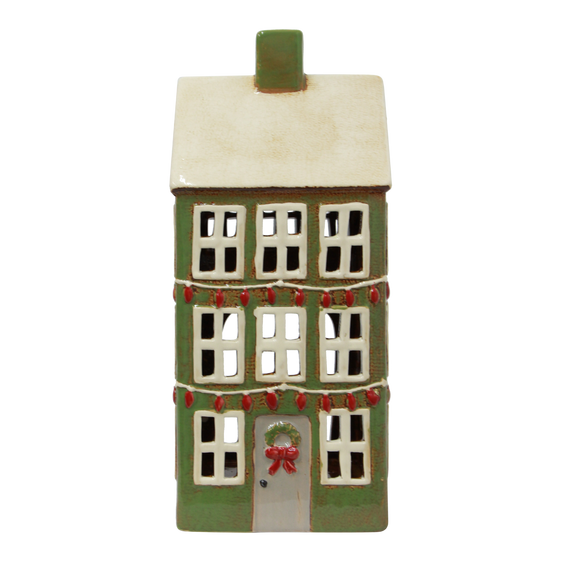 Christmas Green Alsace Grande Chalet ceramic tealight house