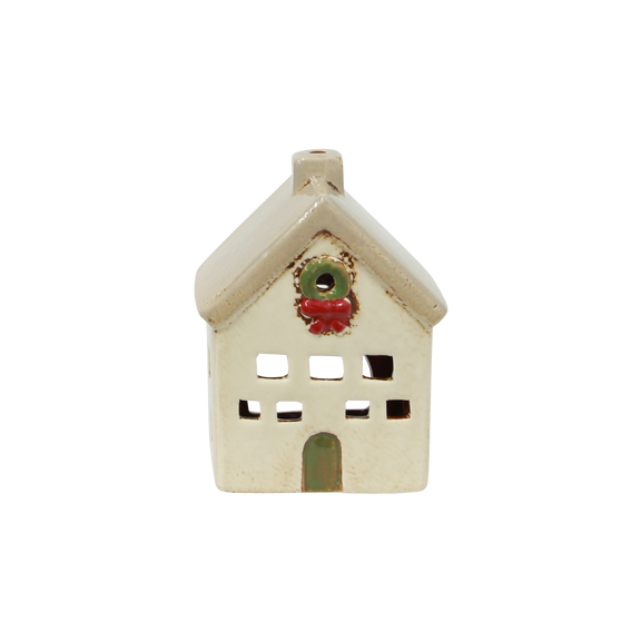 Alsace Tea Light Villa Christmas Stone – hand-painted ceramic Christmas house