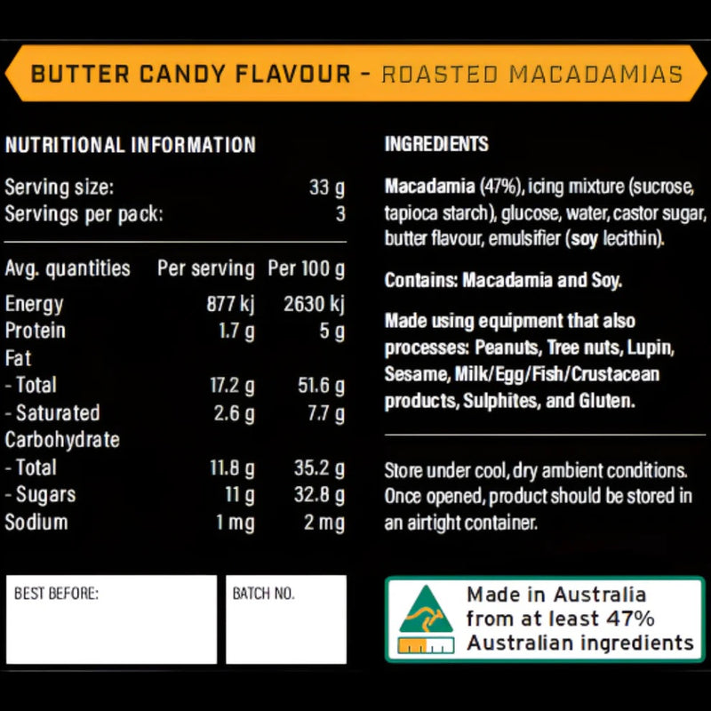 Candy Cream Macadamias 100g