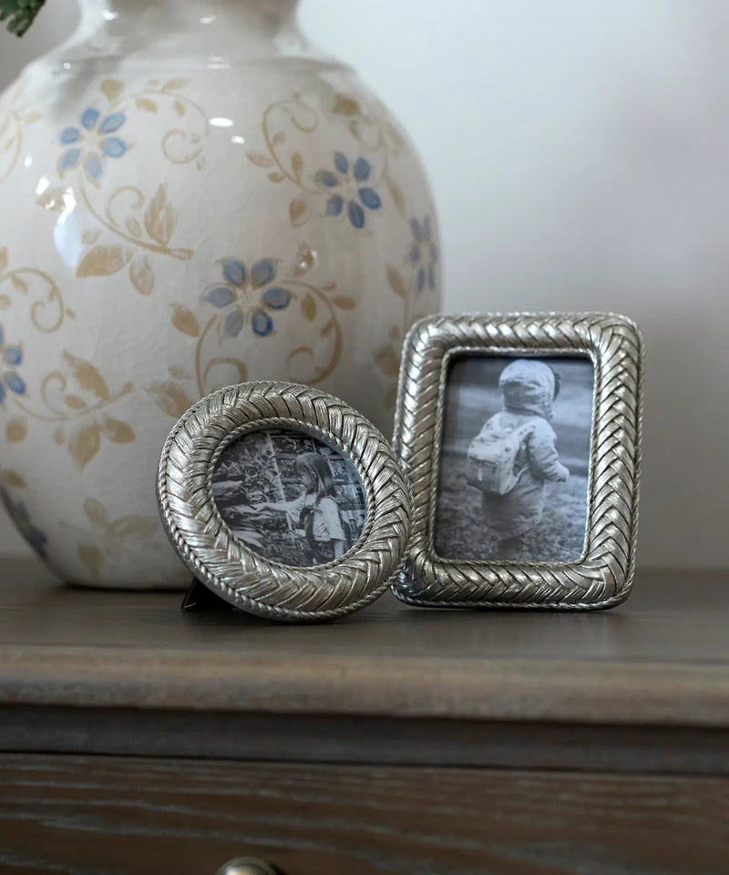Braided Rope Round Photo Frame 2.5x3.5cm