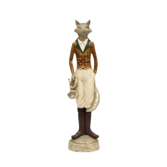 Silver Freddy Fox Trumpet décor ornament standing tall