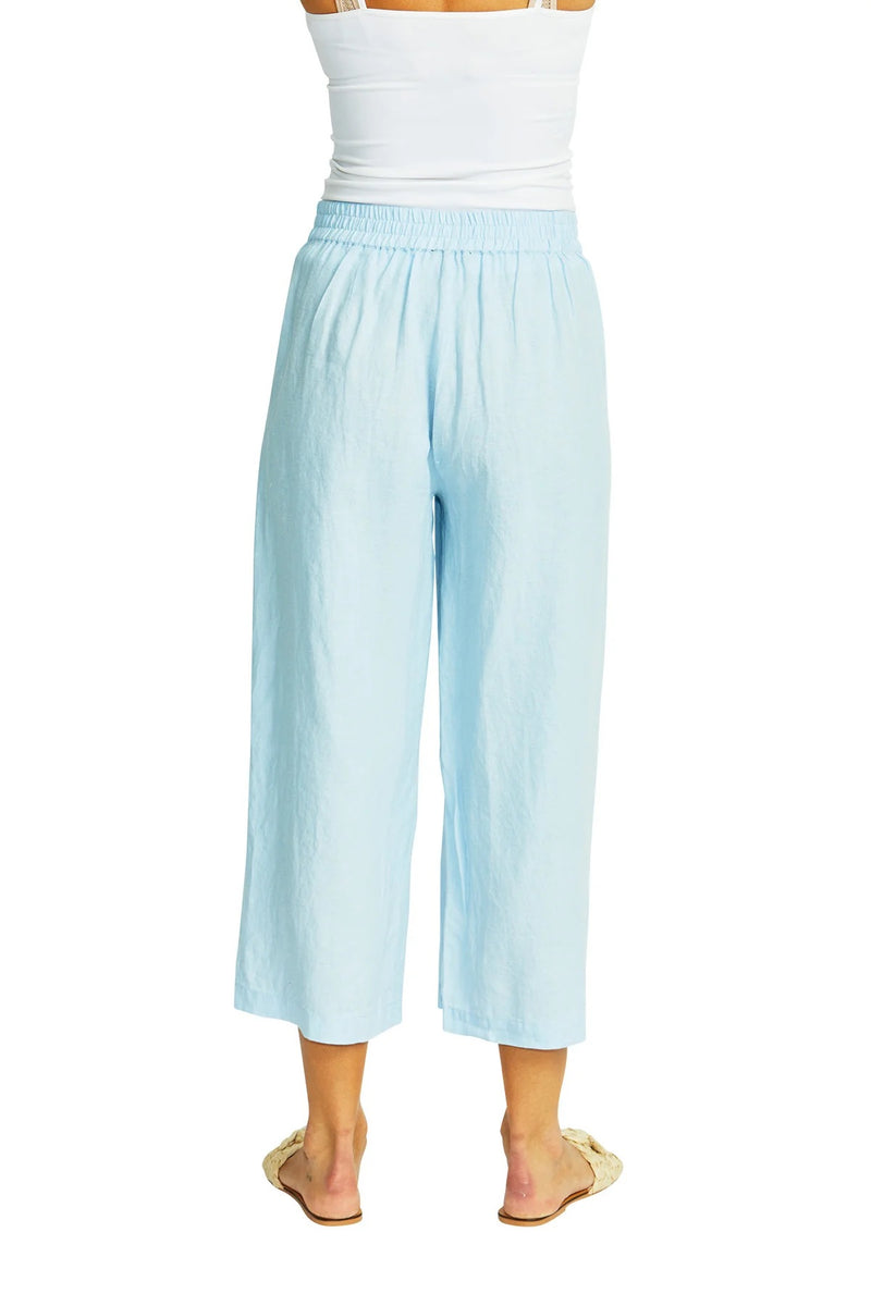 Gaby Linen Button Culotte Pants - Nordic