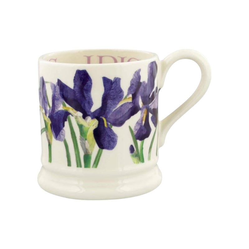 Emma Bridgewater Flowers Blue Iris 1/2 Pint Mug with floral design