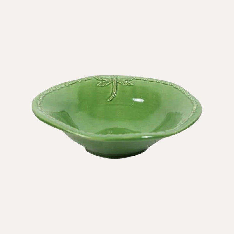 Dragonfly Stoneware Green Cereal Bowl