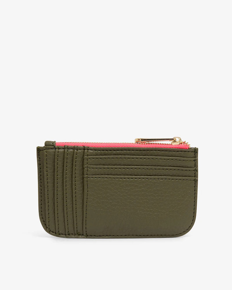 Elms+King Centro recycled PU wallet in Khaki.