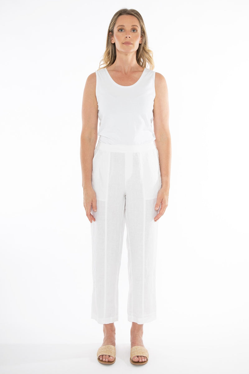 Linen Pant White 7/8