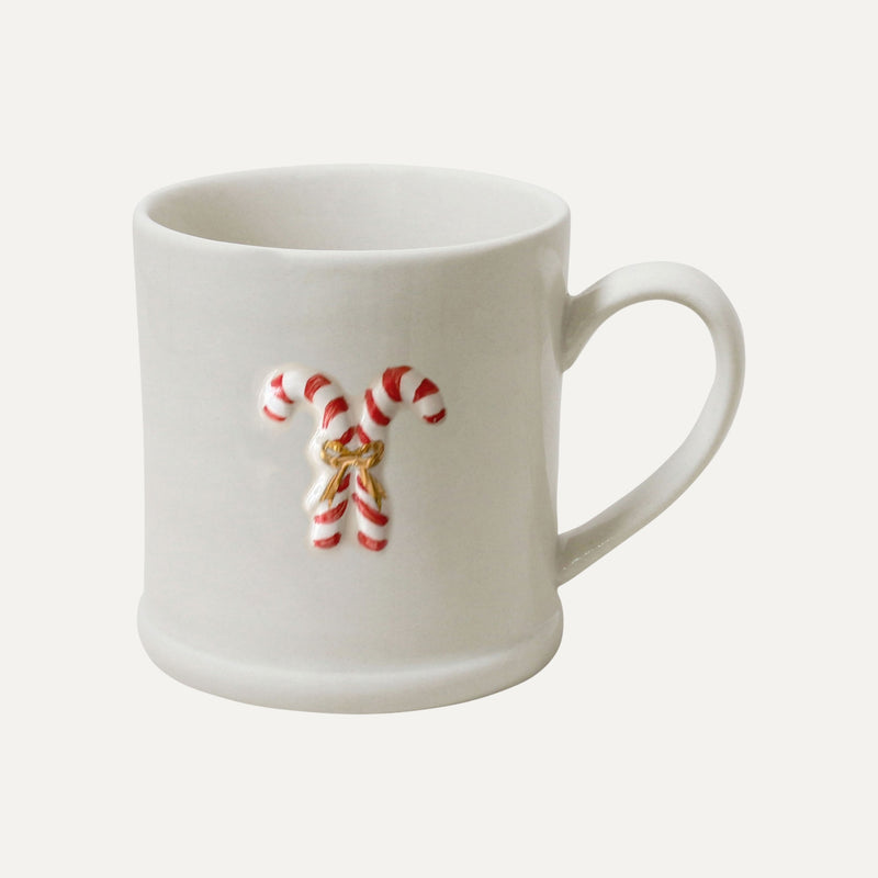 Robert Gordon Candy Cane Christmas Mug with gold accents