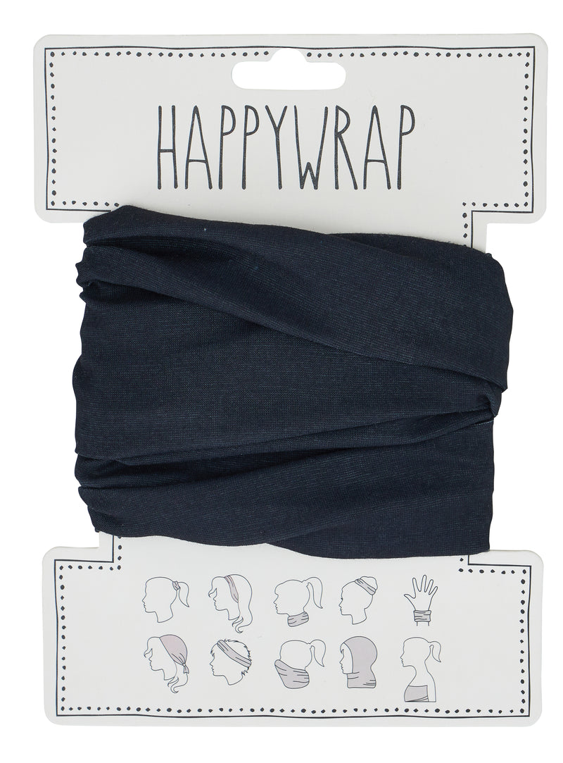 Happywrap Black multifunctional headband and scarf