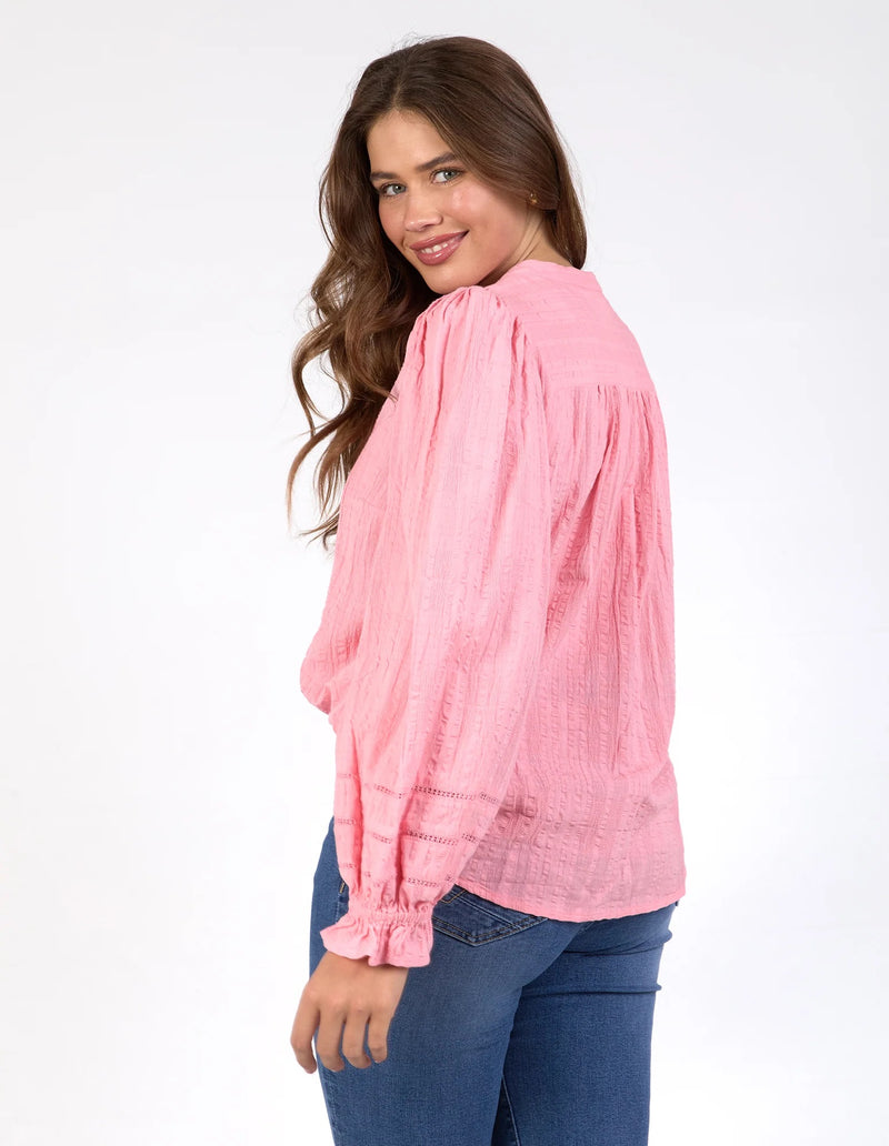 Fennel Shirt – Charm Pink | 100% Cotton Balloon Sleeve Blouse
