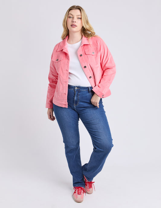 Fleur Cord Jacket Charm Pink