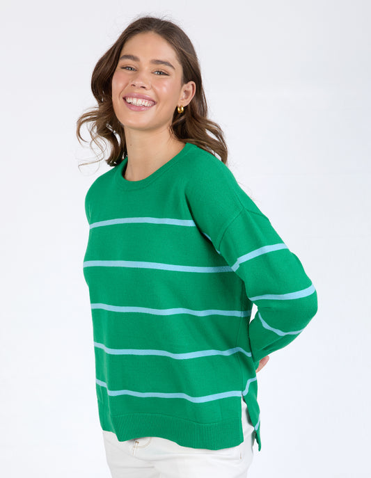 Charli Stripe Knit Pine Green