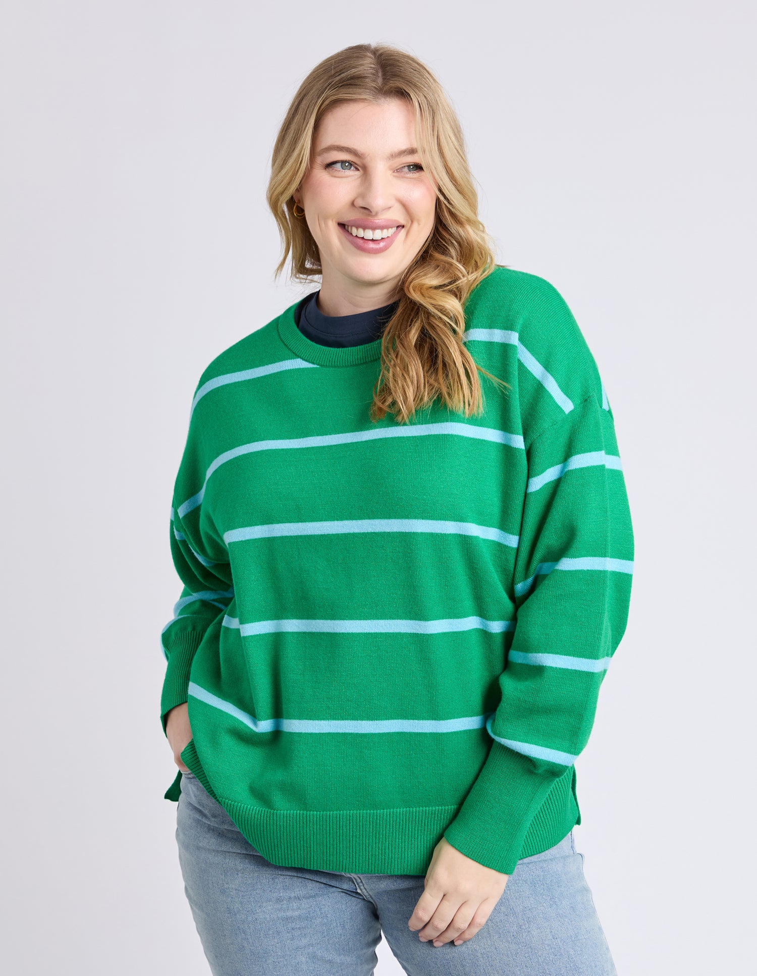 Charli Stripe Knit Pine Green