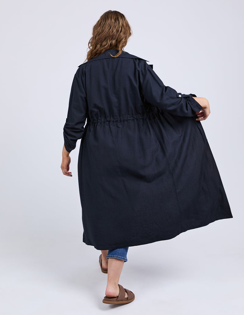 Versatile linen trench for work or weekend wear