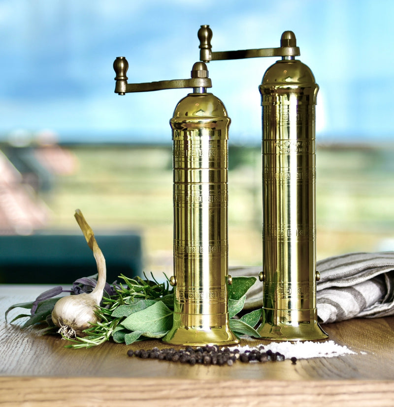 Brass pepper grinder 9 inch Alexander Handcrafted Mills