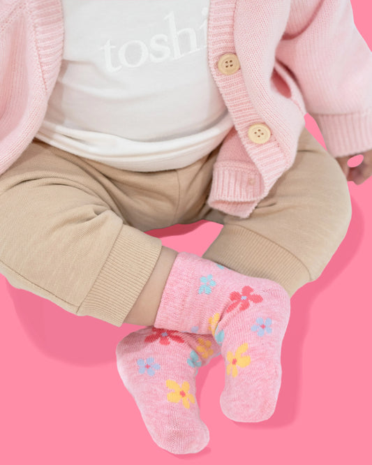 Organic Socks Ankle Jacquard/Daisy