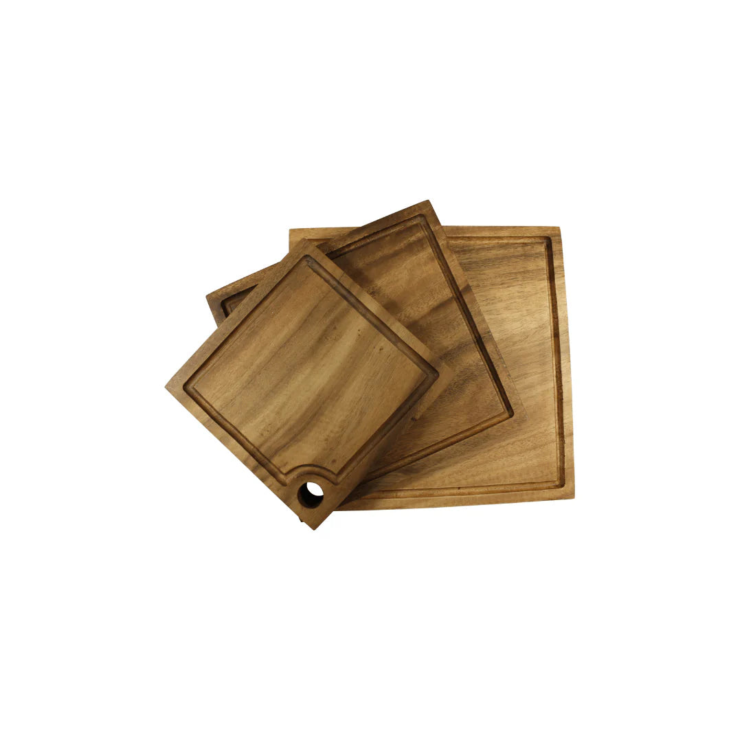 Small acacia wood serving board with hanging hole for cheese platters and entertaining 