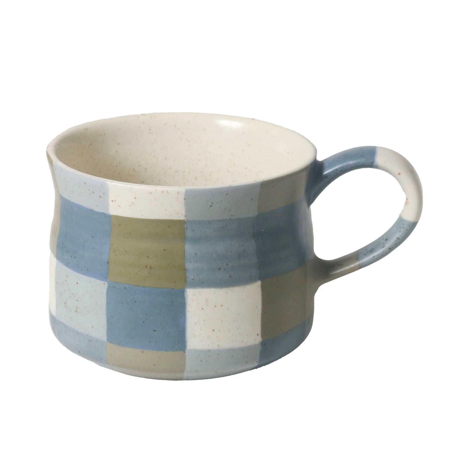 Ceramic mug with checkered pattern on a white background - Robert Gordon Alfie Tapestry Mug 350ml stoneware