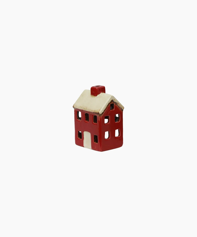 Alsace Petite Tea Light Chalet – Red & Cream Ceramic Christmas House | French Country